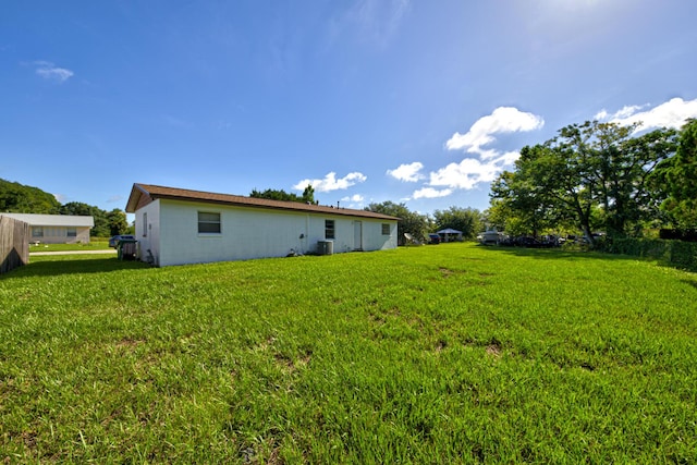 view of yard featuring cooling unit