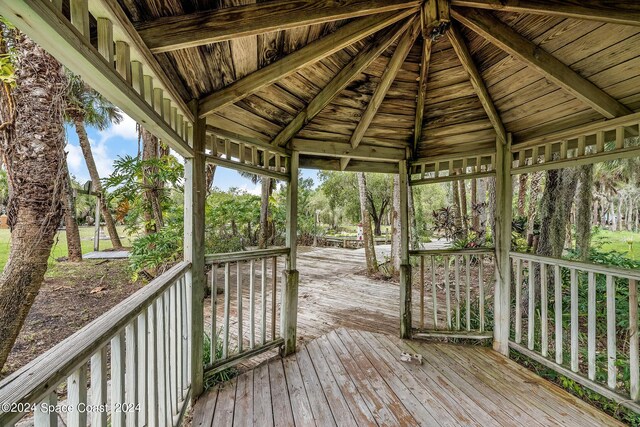 deck with a gazebo