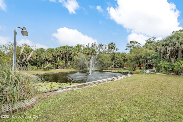 view of yard featuring a water view