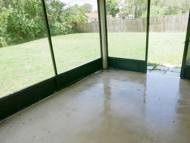 view of unfurnished sunroom