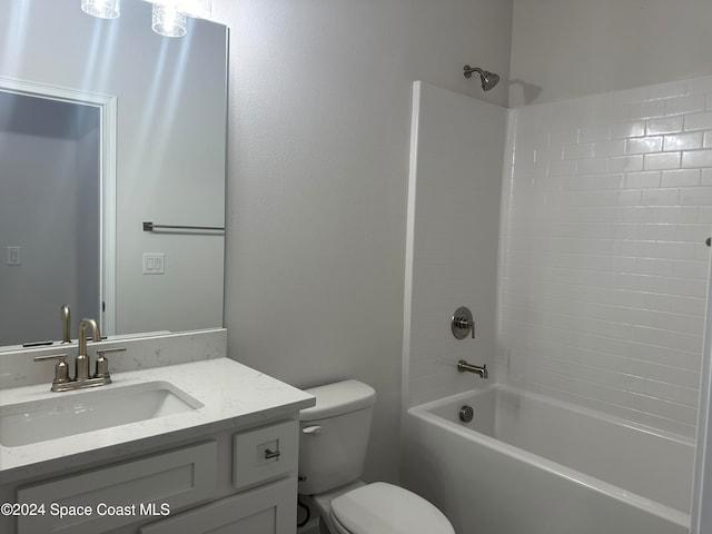 full bathroom featuring vanity, toilet, and shower / bath combination