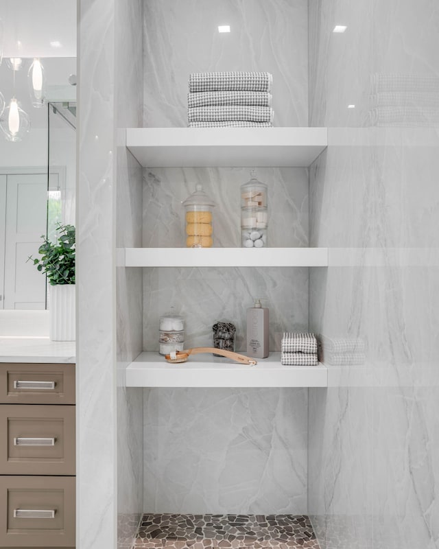 interior space with tile patterned floors