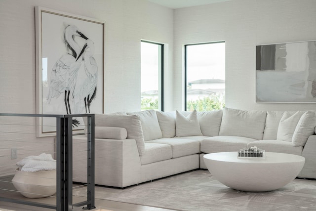 living room with wood-type flooring