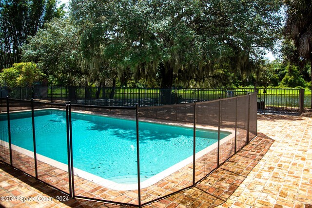 view of swimming pool featuring a patio