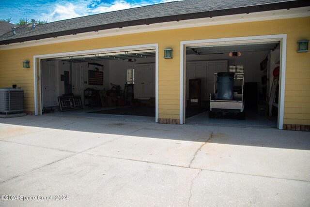 garage with cooling unit