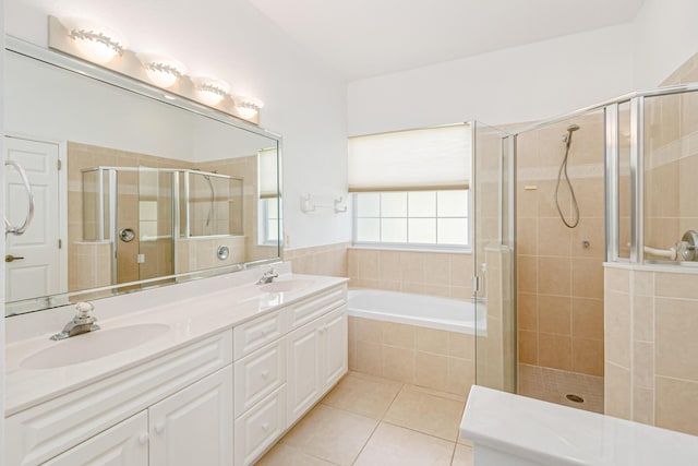 full bath featuring a sink and a shower stall