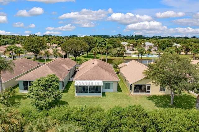 aerial view featuring a residential view