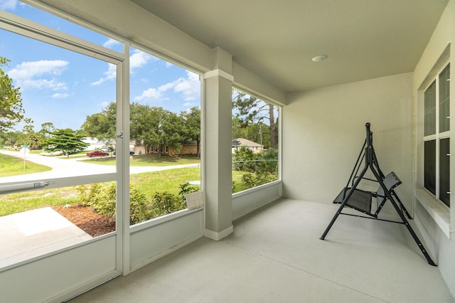 view of unfurnished sunroom