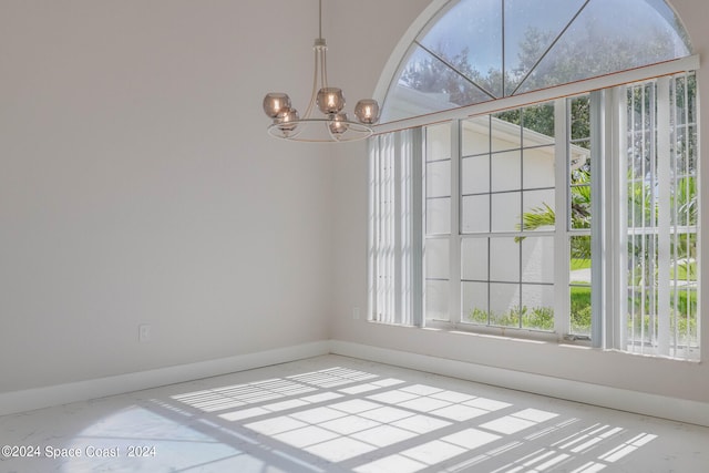 interior space with an inviting chandelier