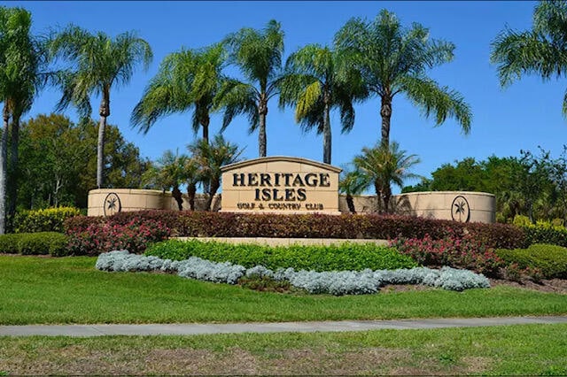 view of community sign