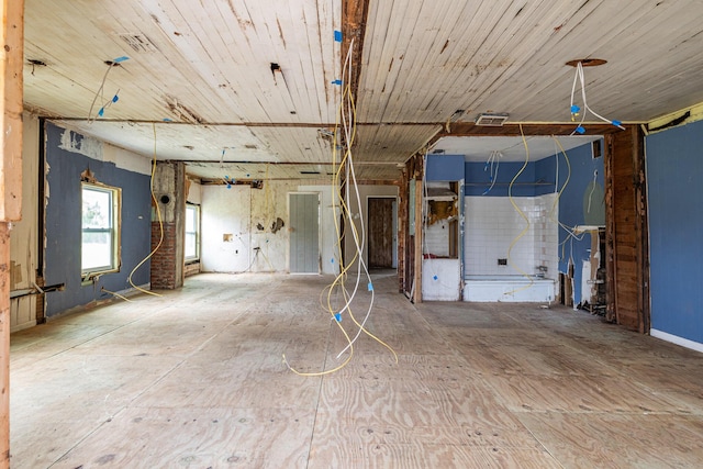 miscellaneous room featuring wooden ceiling