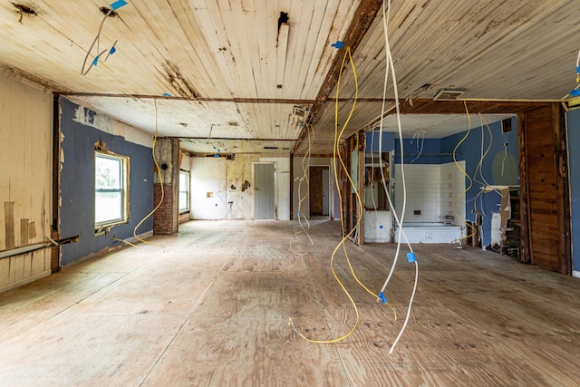 misc room with wooden ceiling