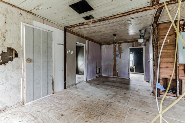 miscellaneous room featuring wooden ceiling