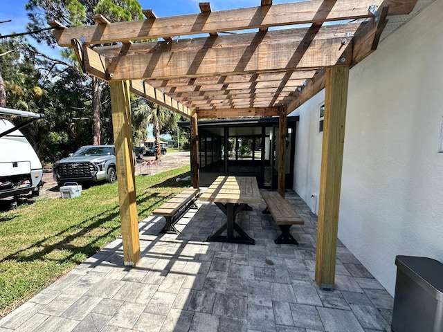 view of patio / terrace with a pergola