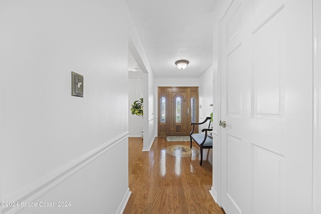 entryway featuring hardwood / wood-style floors