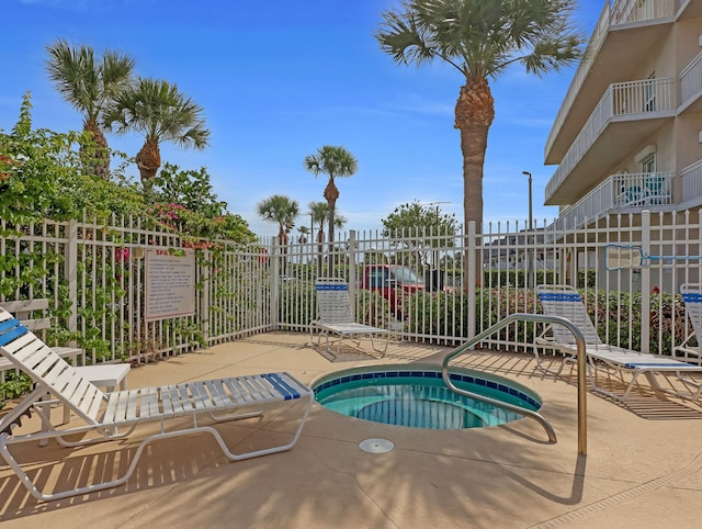 view of pool featuring a patio