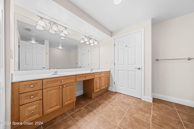 bathroom featuring vanity and tile patterned floors