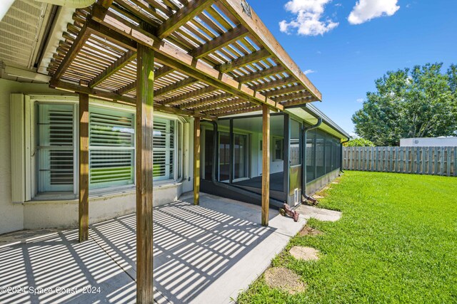 view of patio with a pergola