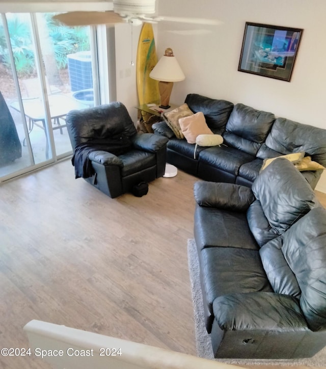 living room featuring hardwood / wood-style flooring