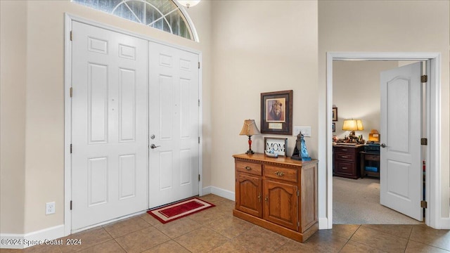 view of tiled foyer