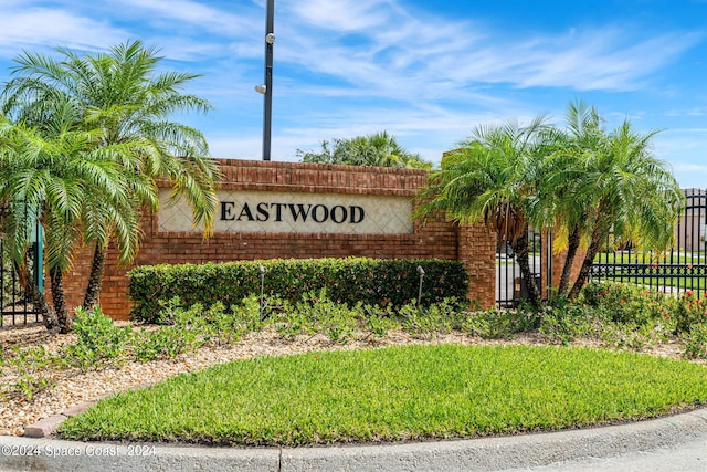 view of community sign