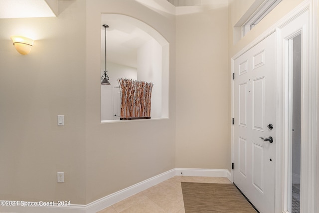 view of tiled entrance foyer