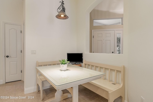 view of tiled dining room