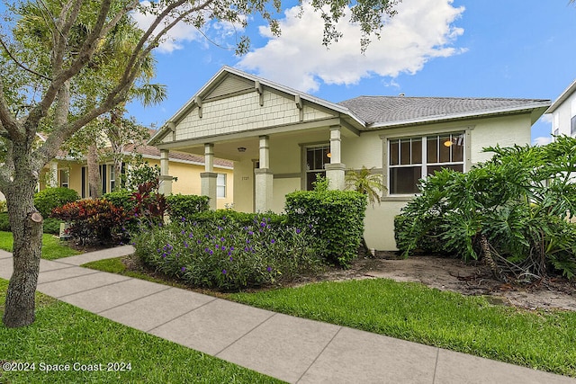 view of front of house featuring a front yard