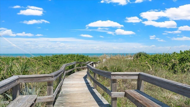 view of property's community with a water view