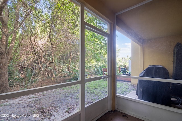 view of unfurnished sunroom