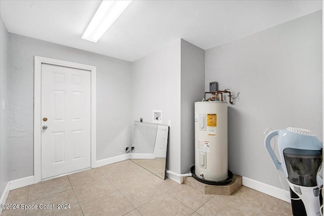 utility room featuring water heater