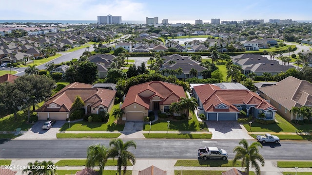 drone / aerial view with a residential view