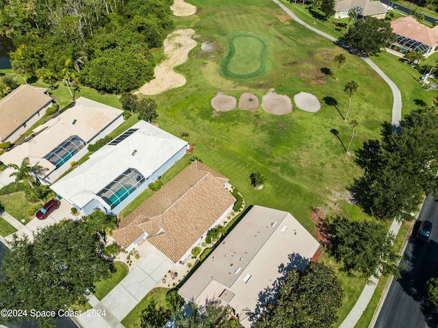 drone / aerial view with golf course view