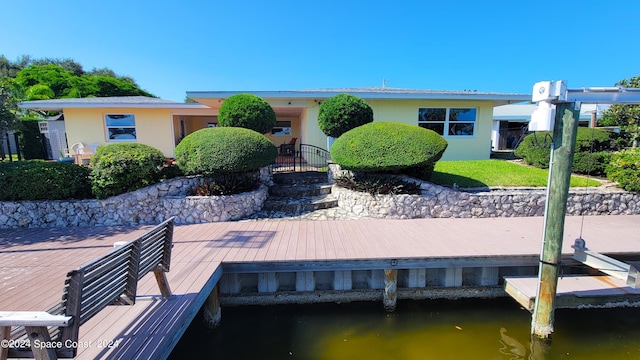 view of dock area