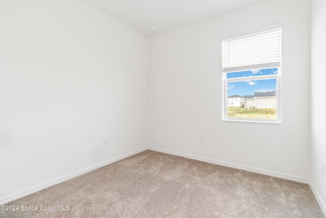 spare room featuring light colored carpet