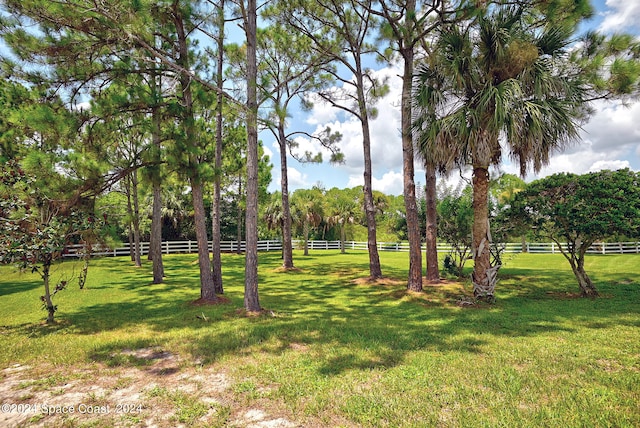 view of home's community with a yard