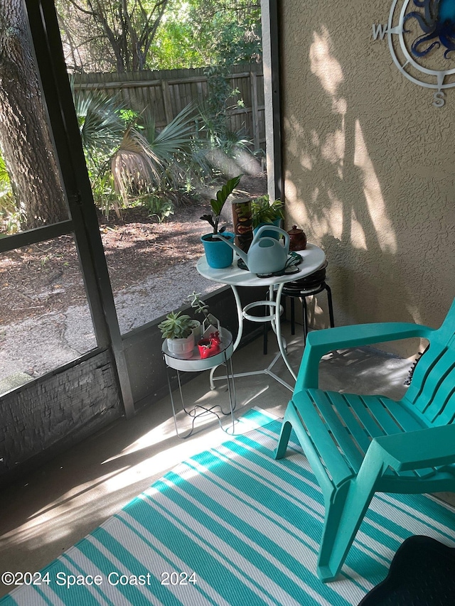 balcony with a patio area