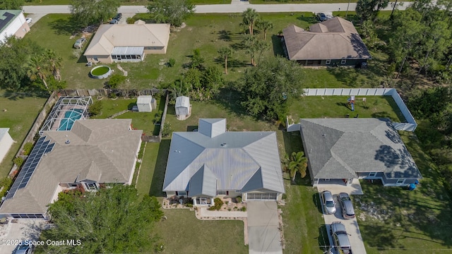 drone / aerial view with a residential view