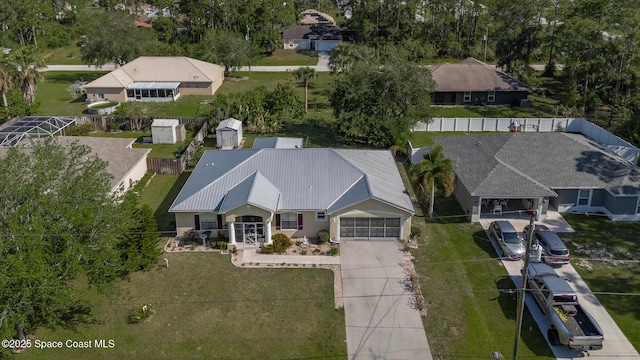 aerial view featuring a residential view
