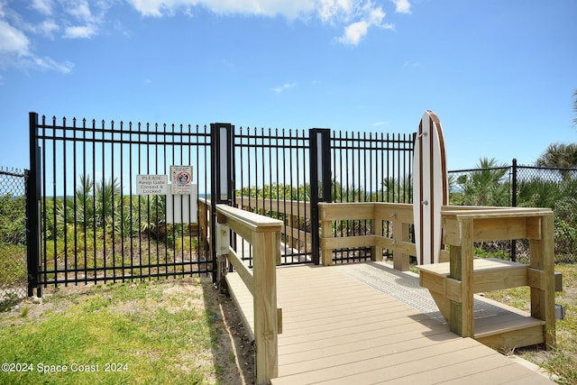 dock area with a wooden deck