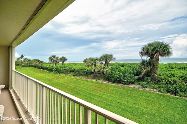 balcony with a water view