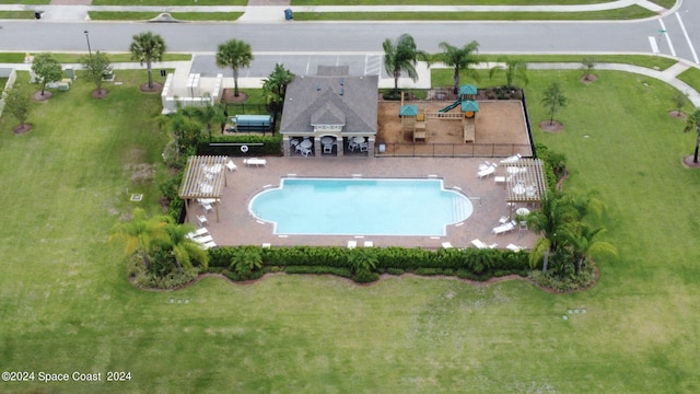 view of pool with a patio area