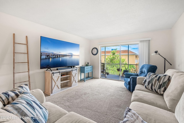 living room with carpet