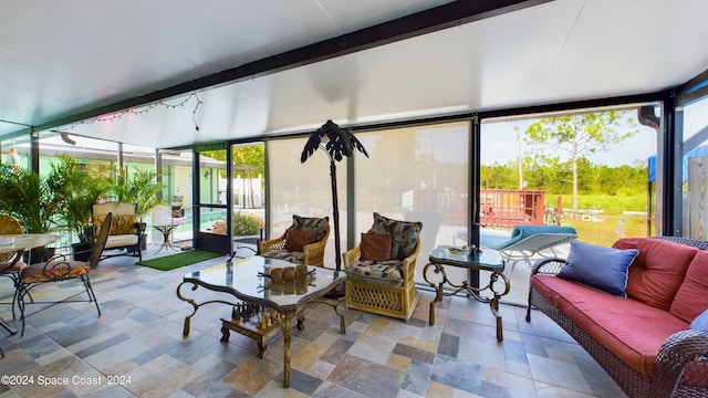 sunroom with plenty of natural light