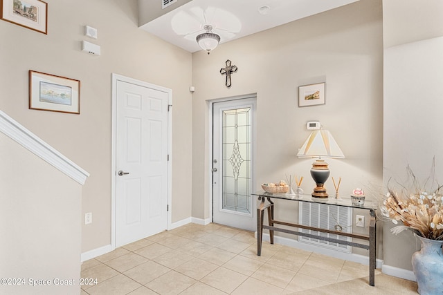 view of tiled foyer