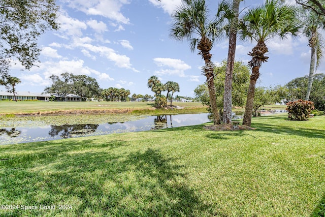 view of yard featuring a water view