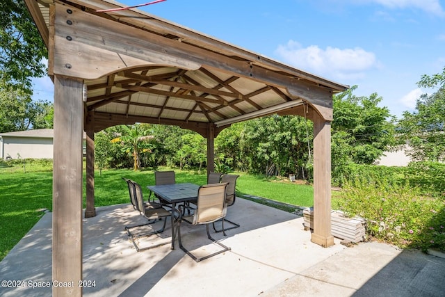 view of patio with a gazebo