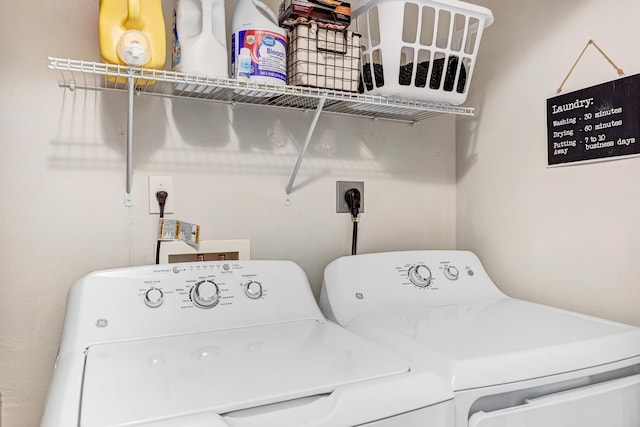 laundry area featuring separate washer and dryer