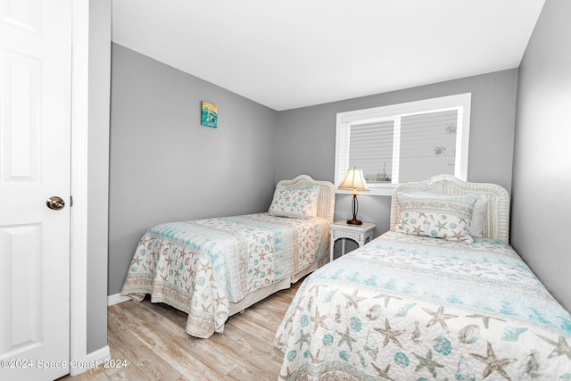 bedroom featuring light hardwood / wood-style flooring