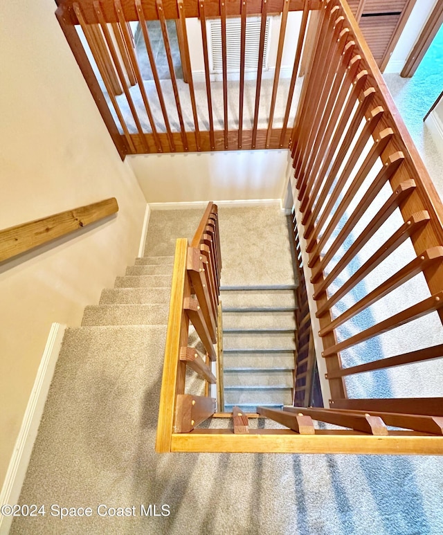 1248 Water Lily Ln, Rockledge, FL 32955 - stairs featuring carpet